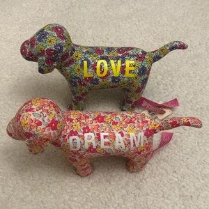Two VS Pink Floral Mini Dogs